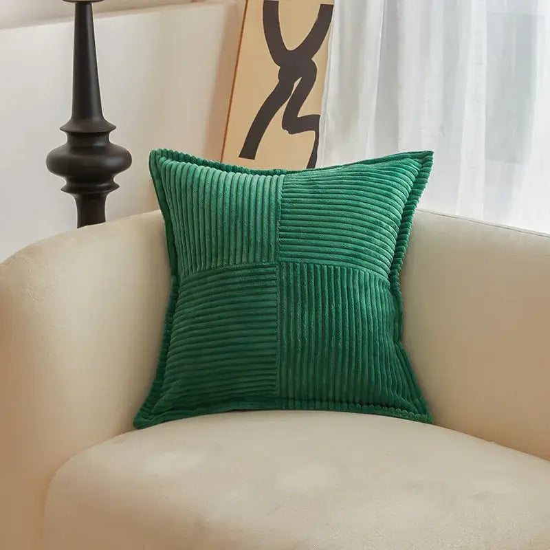 Boho striped pillow covers cream quilted living room decor