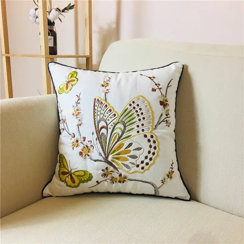 Boho vintage embroidered alpaca lumbar pillow case bedroom decor