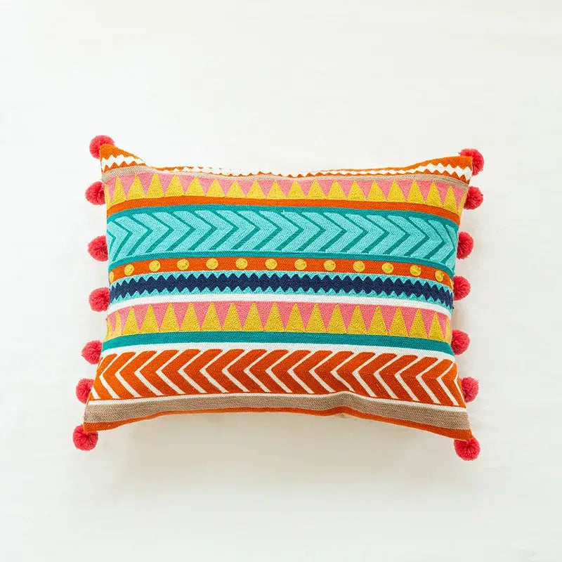 Boho vintage embroidered alpaca lumbar pillow case bedroom decor