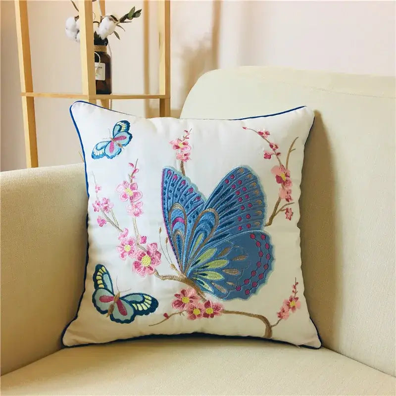 Boho vintage embroidered alpaca lumbar pillow case bedroom decor
