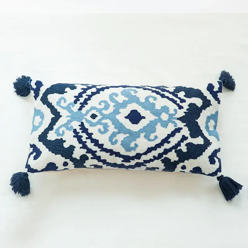 Boho vintage embroidered alpaca lumbar pillow case bedroom decor