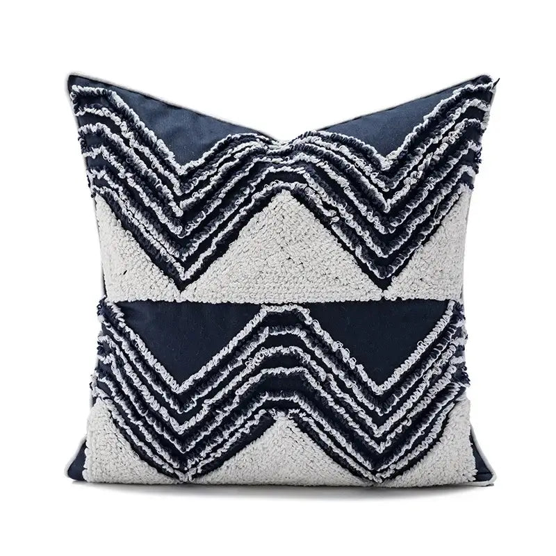 Boho white & gray tufted cushion cover living room throw pillow
