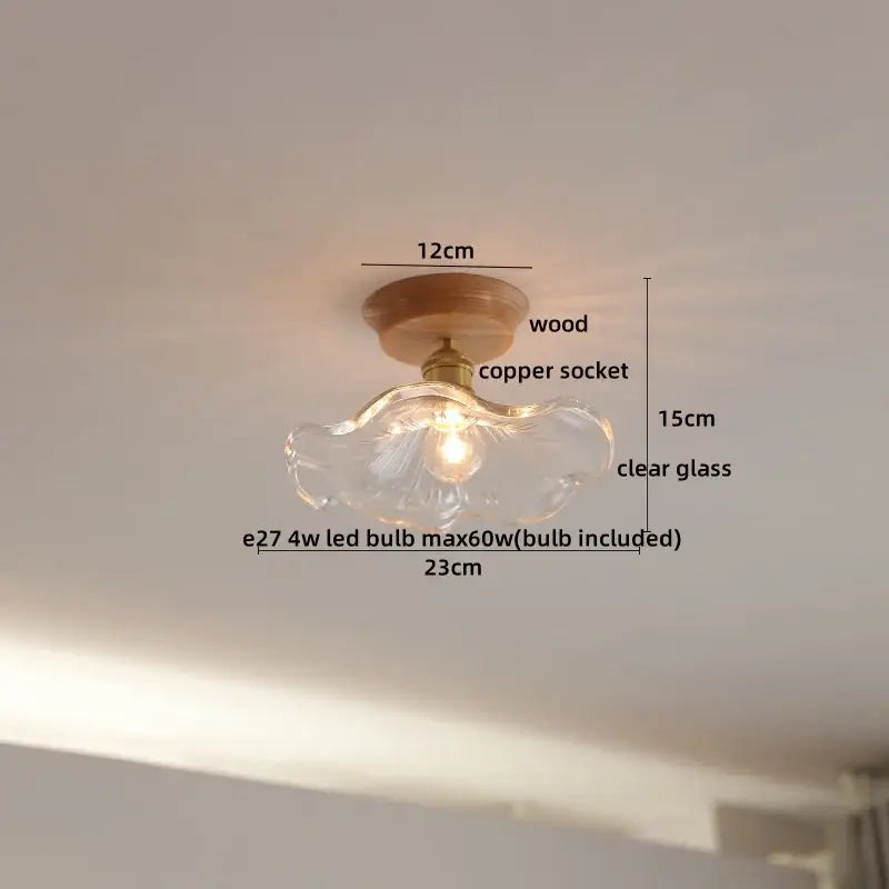 Boho woven rattan wood led ceiling light for bedroom decor