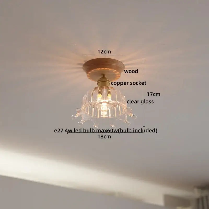 Boho woven rattan wood led ceiling light for bedroom decor