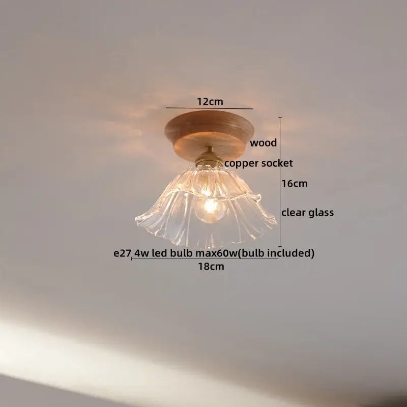 Boho woven rattan wood led ceiling light for bedroom decor