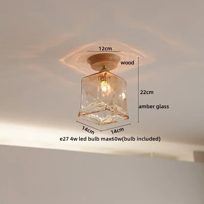 Boho woven rattan wood led ceiling light for bedroom decor