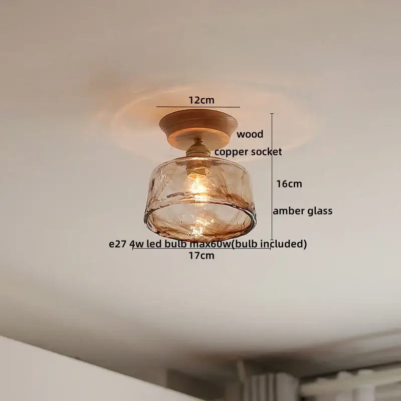 Boho woven rattan wood led ceiling light for bedroom decor