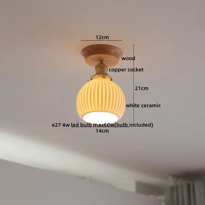 Boho woven rattan wood led ceiling light for bedroom decor