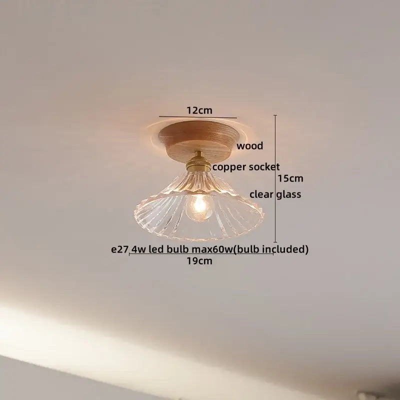 Boho woven rattan wood led ceiling light for bedroom decor