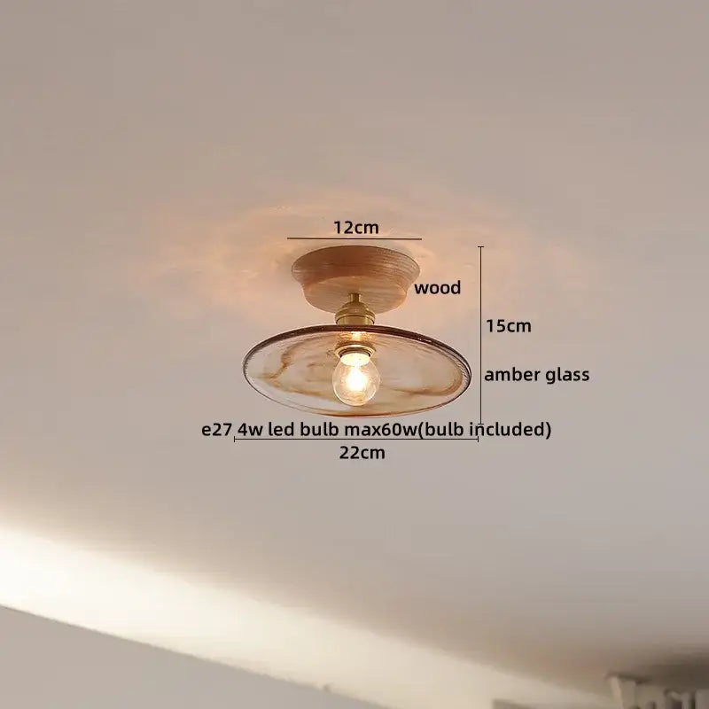 Boho woven rattan wood led ceiling light for bedroom decor