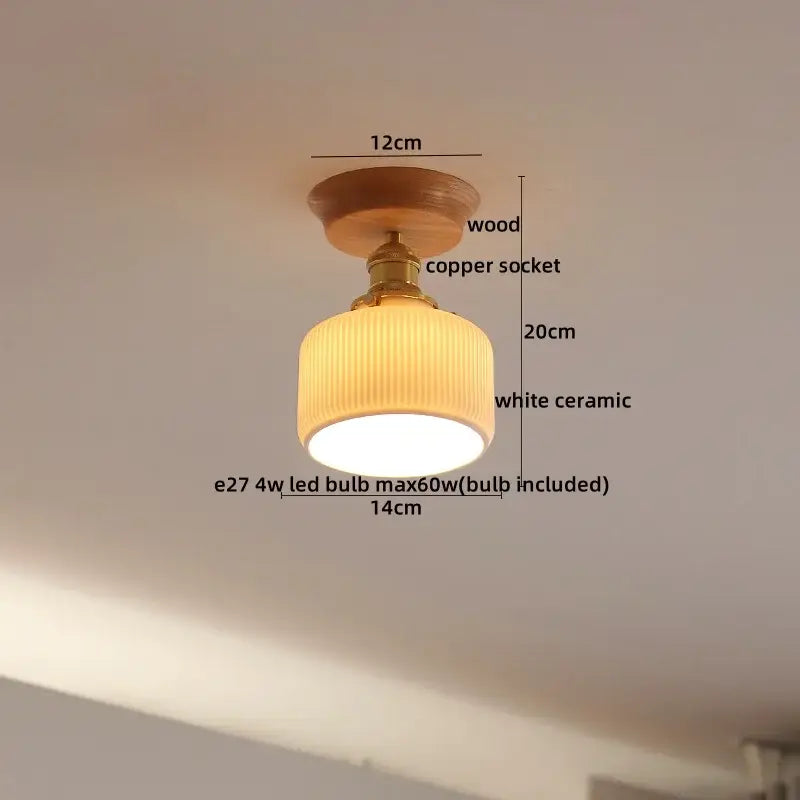 Boho woven rattan wood led ceiling light for bedroom decor