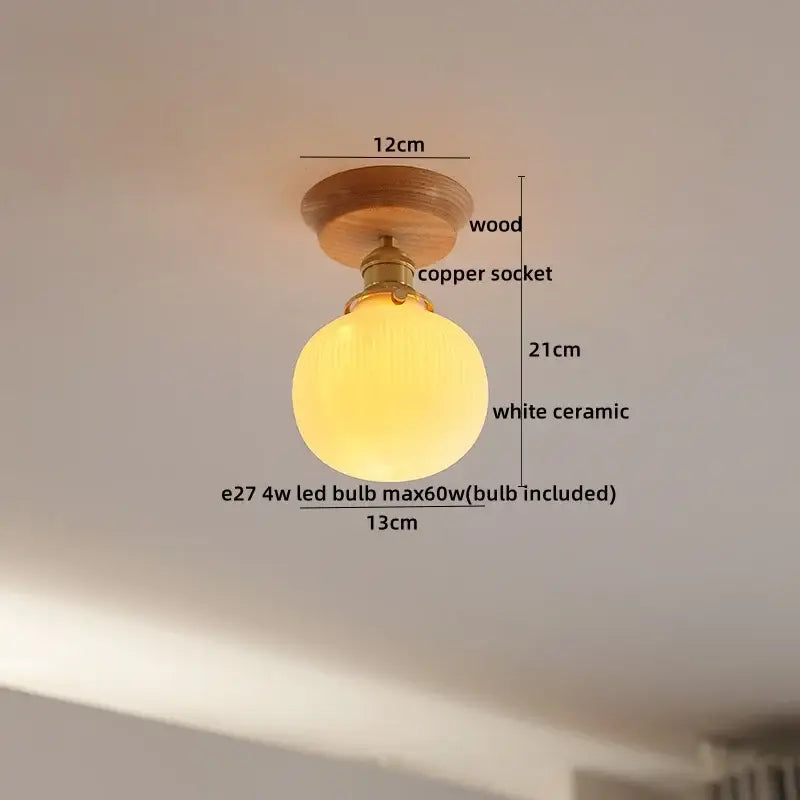 Boho woven rattan wood led ceiling light for bedroom decor