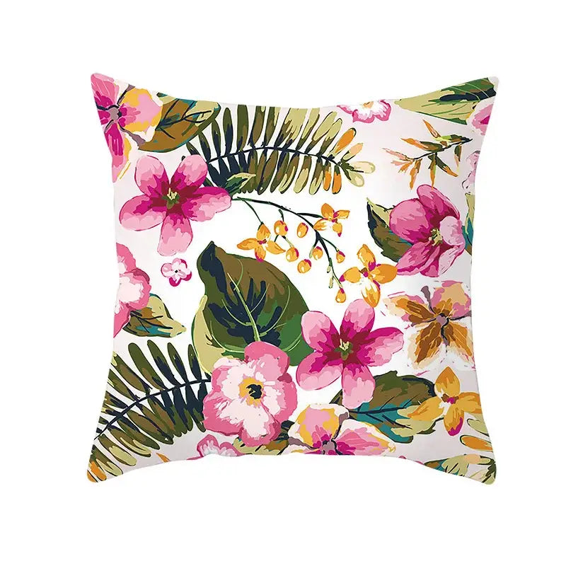 Botanical autumn maple leaves plush pillow case living room decor