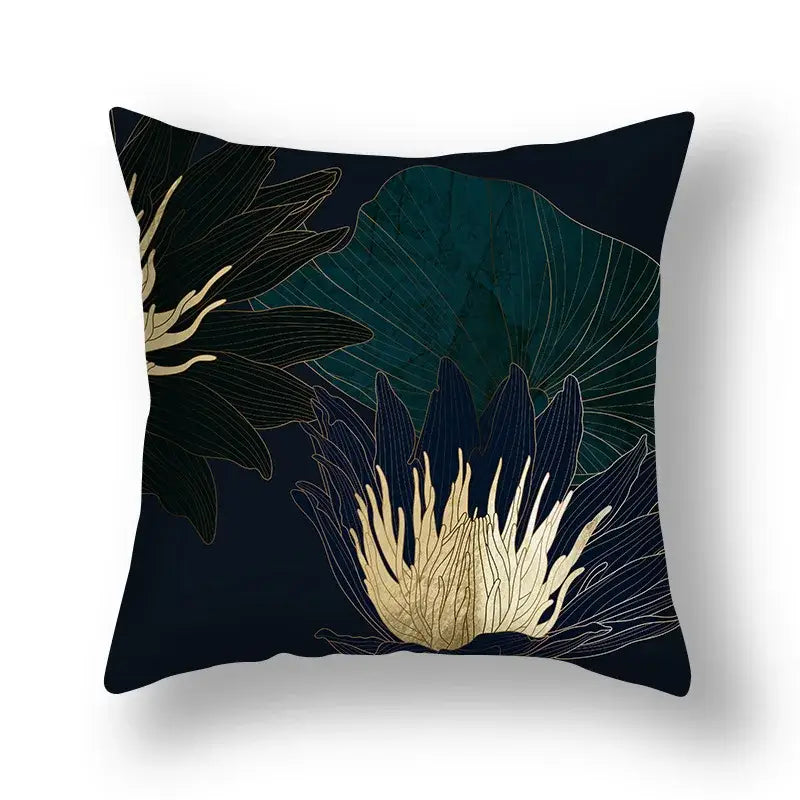 Botanical big leaves cushion covers living room decorative pillows
