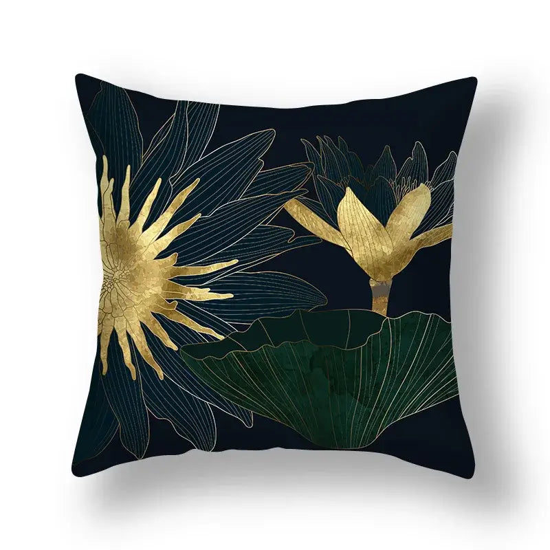 Botanical big leaves cushion covers living room decorative pillows