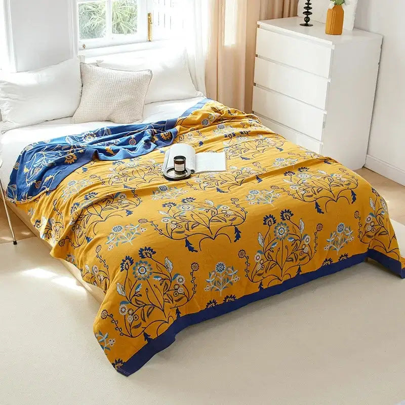 Botanical off-white decorbites cotton leisure blanket bedroom bedspread