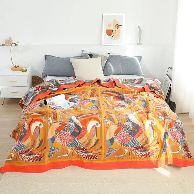 Botanical off-white decorbites cotton leisure blanket bedroom bedspread