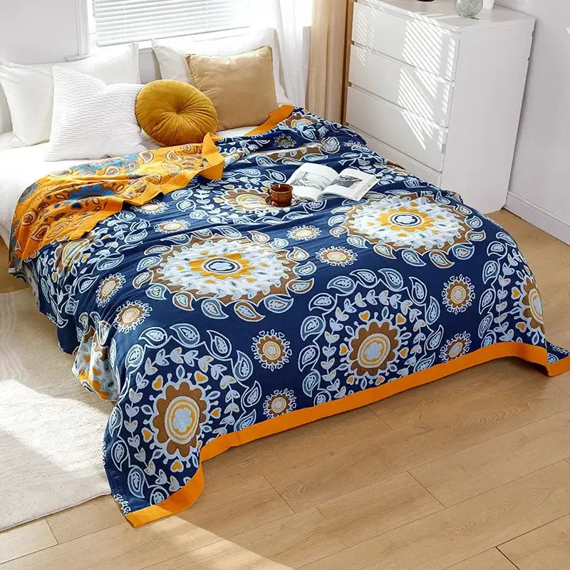 Botanical off-white decorbites cotton leisure blanket bedroom bedspread