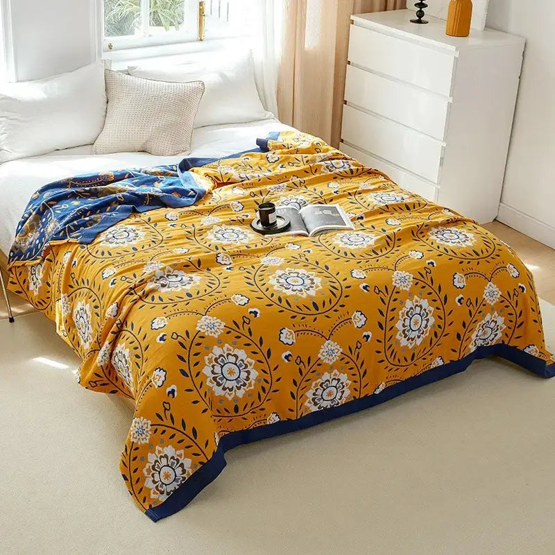 Botanical off-white decorbites cotton leisure blanket bedroom bedspread