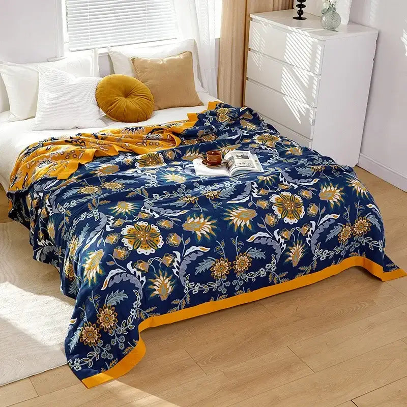 Botanical off-white decorbites cotton leisure blanket bedroom bedspread