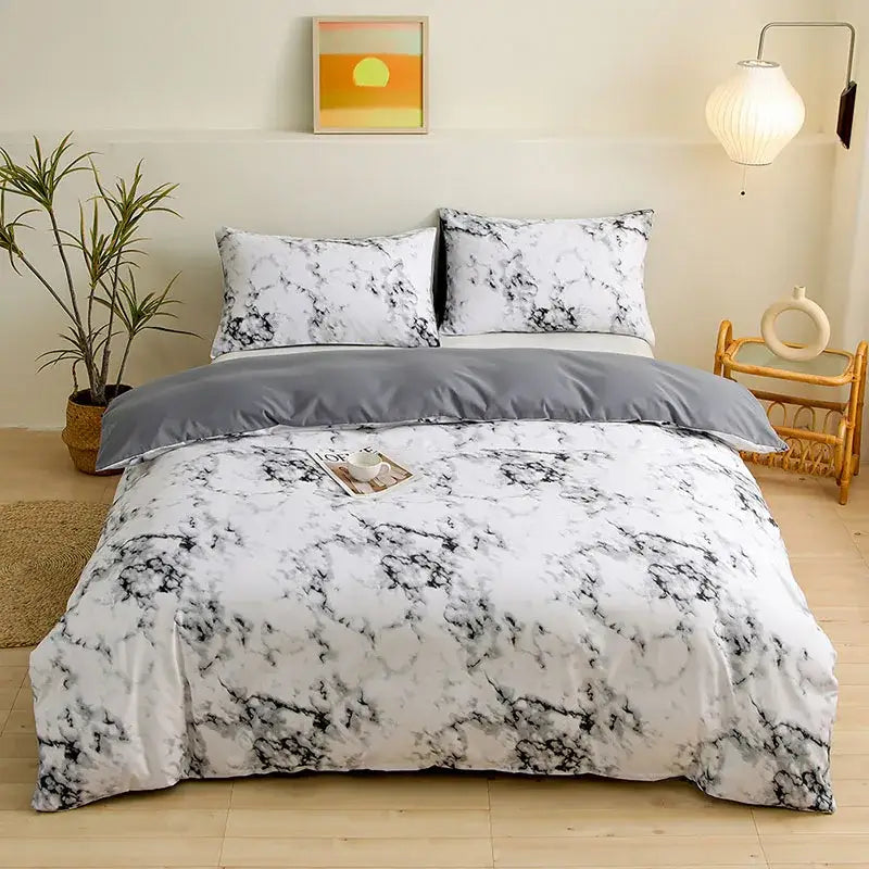 Botanical yellow & white floral duvet cover set bedroom bedding
