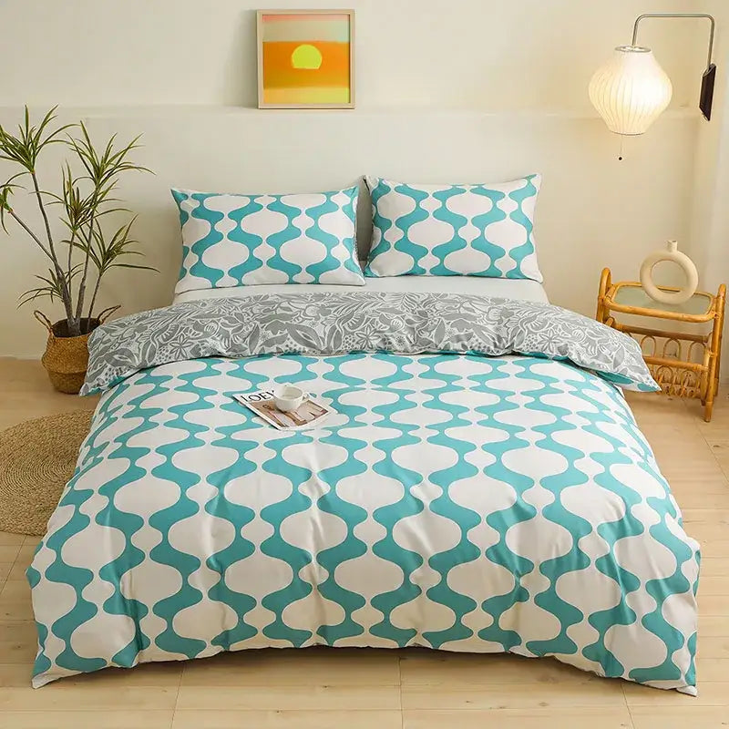 Botanical yellow & white floral duvet cover set bedroom bedding