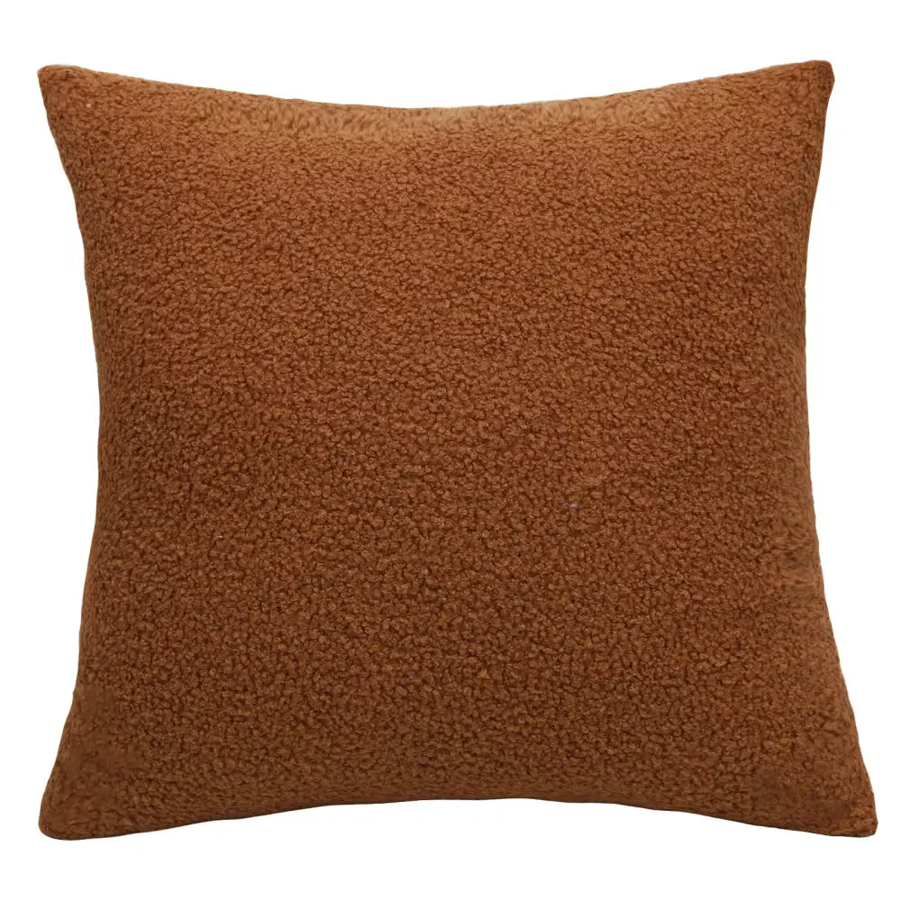 Boucle teddy rust slate and cream throw pillows living room set