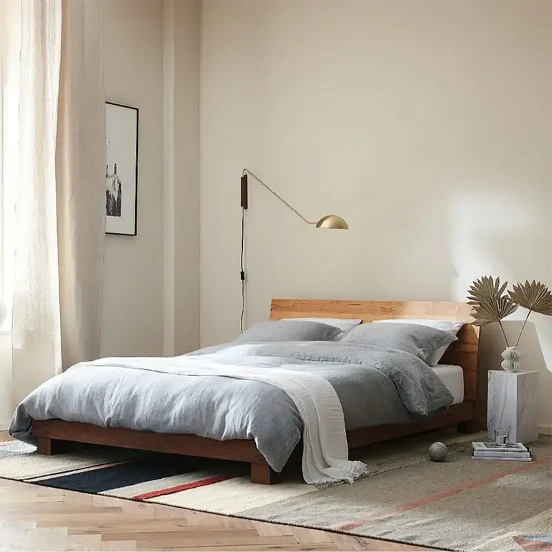 Brass and wood adjustable metal wood wall lamp bedroom reading light