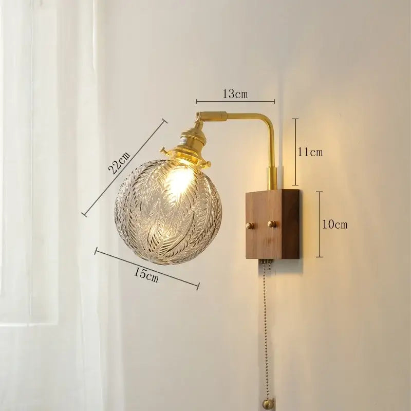 Brass ceramic ball led wall light with yellow globe for living room