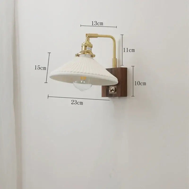 Brass ceramic ball led wall light with yellow globe for living room