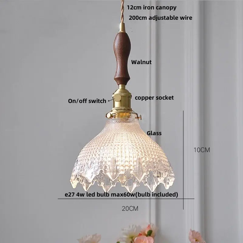 Brass crystal clear glass led pendant lights dining room decorbites