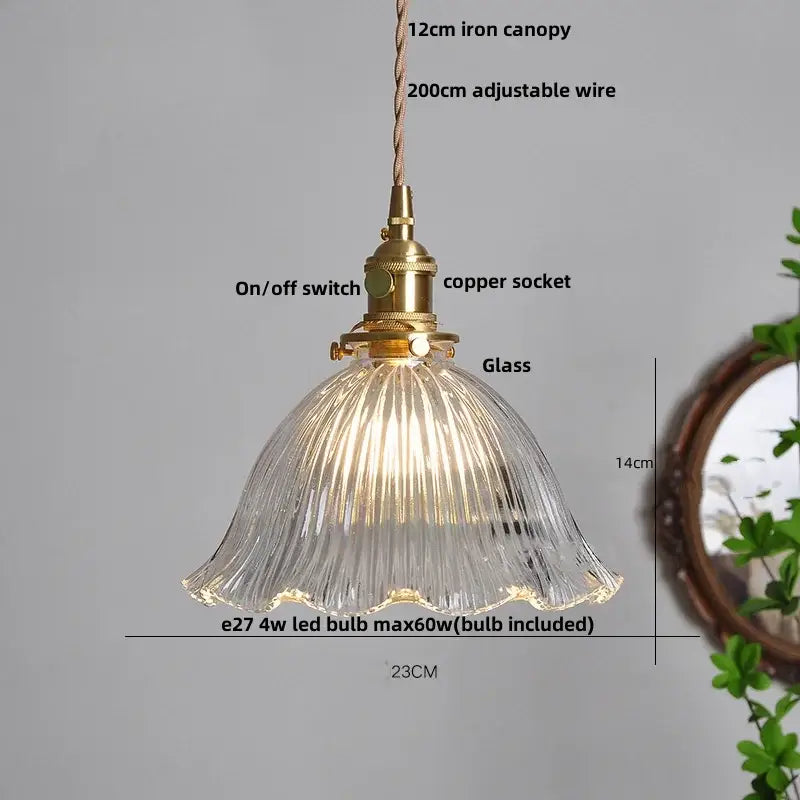 Brass crystal clear glass led pendant lights dining room decorbites