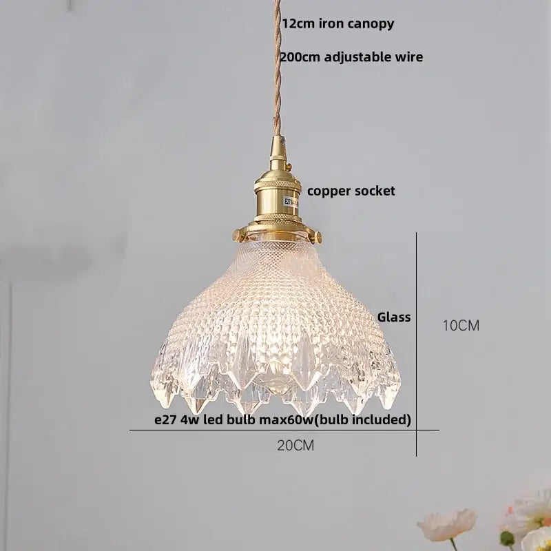 Brass crystal clear glass led pendant lights dining room decorbites