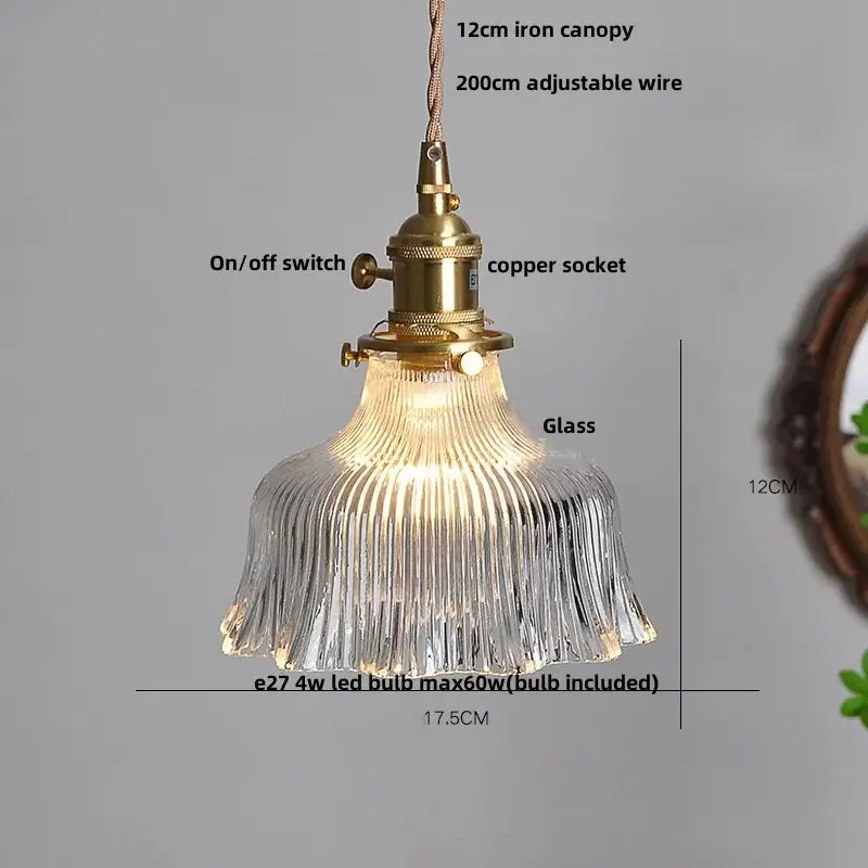 Brass crystal clear glass led pendant lights dining room decorbites