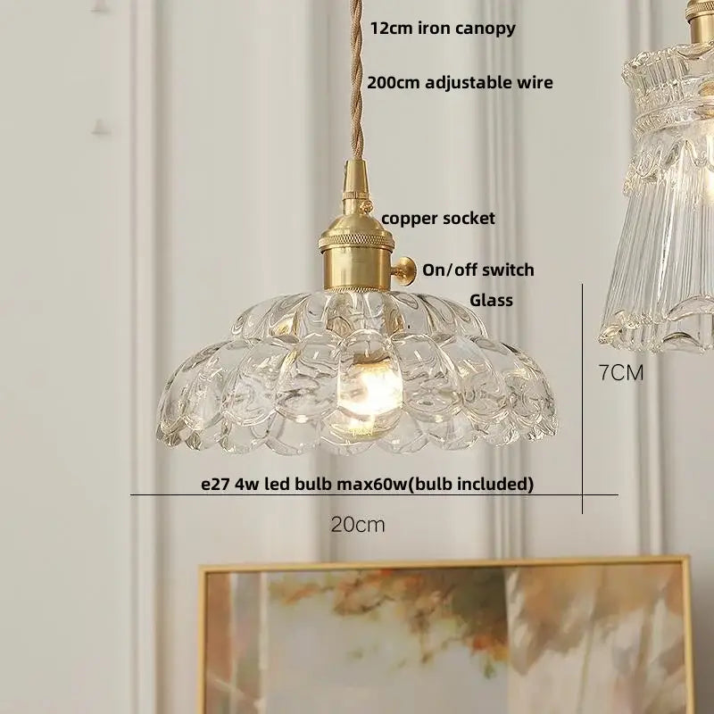 Brass crystal clear glass led pendant lights dining room decorbites