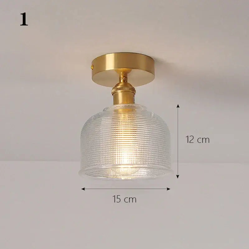 Brass glass shade pendant ceiling lamp for kitchen lights