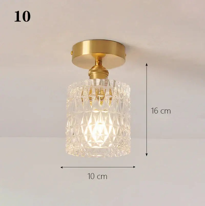 Brass glass shade pendant ceiling lamp for kitchen lights
