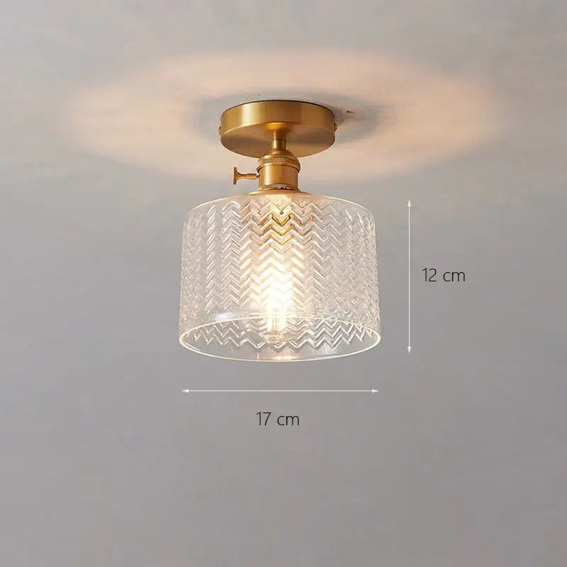 Brass glass shade pendant ceiling lamp for kitchen lights