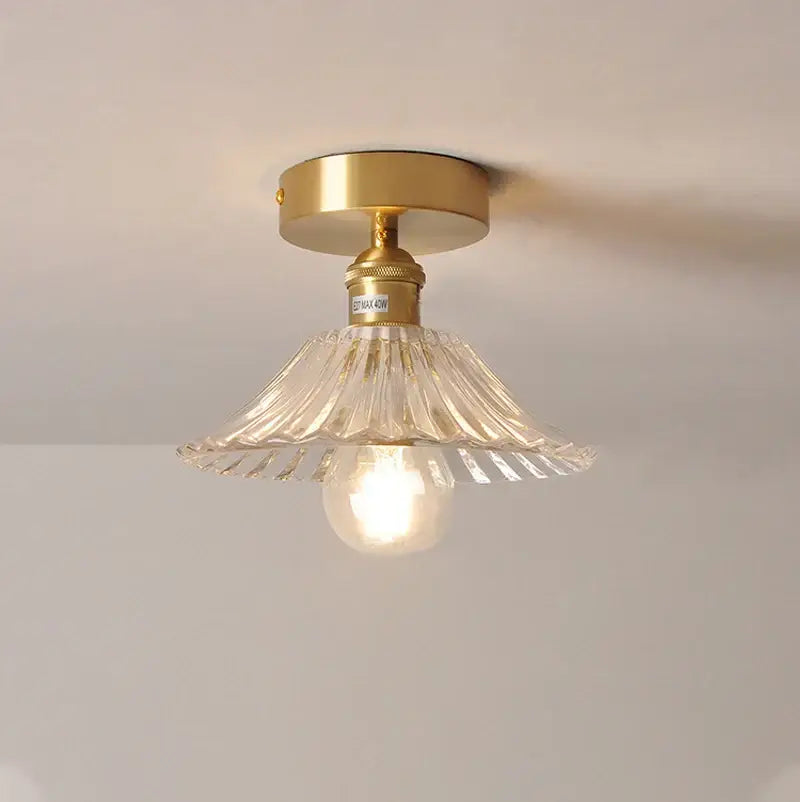 Brass glass shade pendant ceiling lamp for kitchen lights