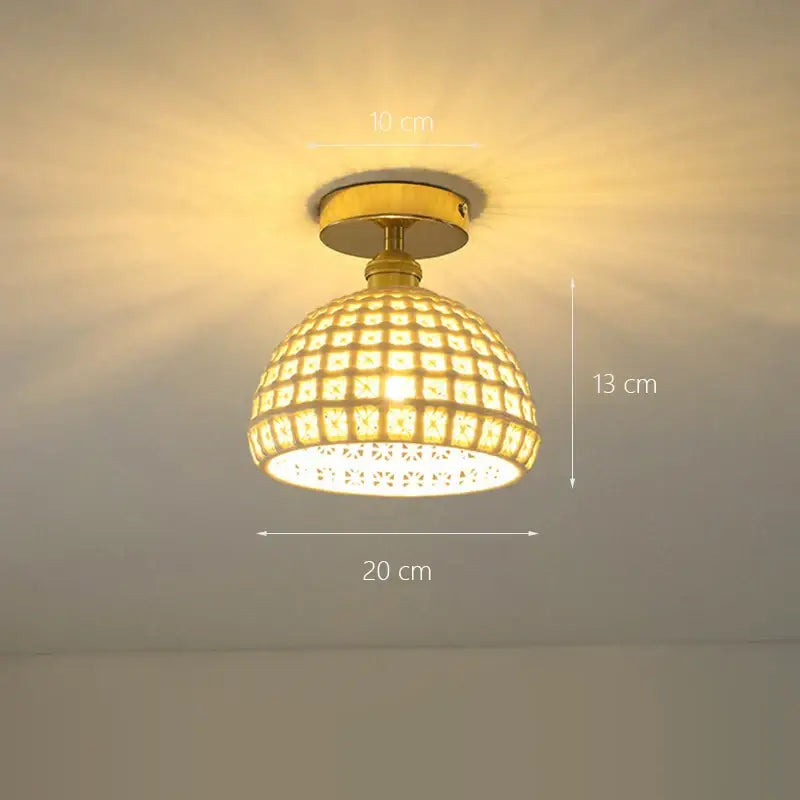 Brass glass shade pendant ceiling lamp for kitchen lights