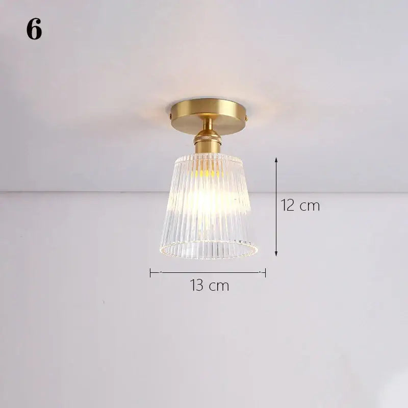 Brass glass shade pendant ceiling lamp for kitchen lights