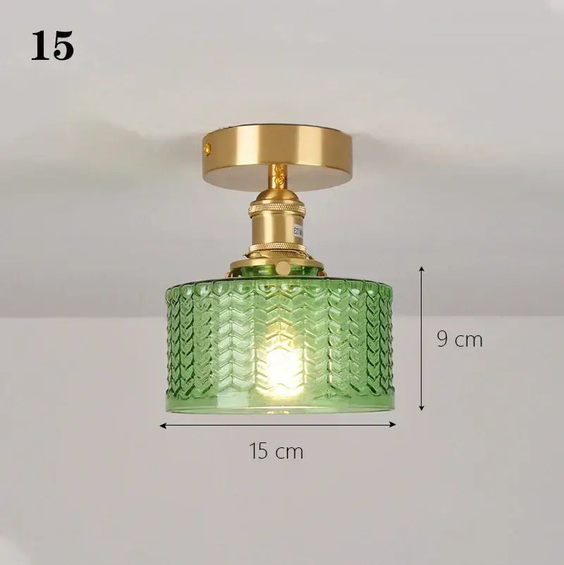 Brass glass shade pendant ceiling lamp for kitchen lights