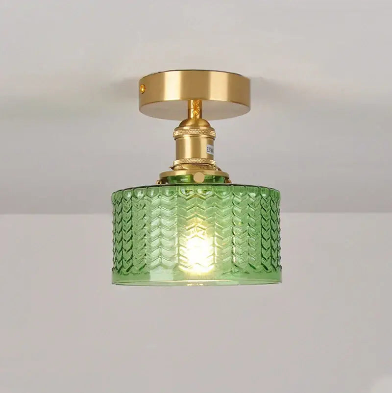 Brass glass shade pendant ceiling lamp for kitchen lights