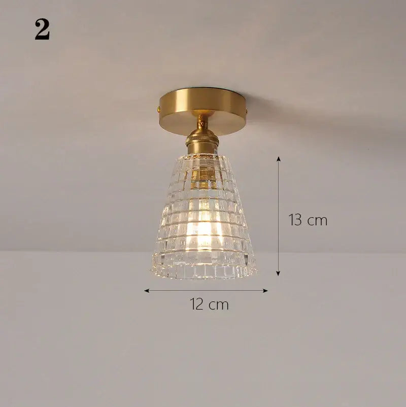 Brass glass shade pendant ceiling lamp for kitchen lights