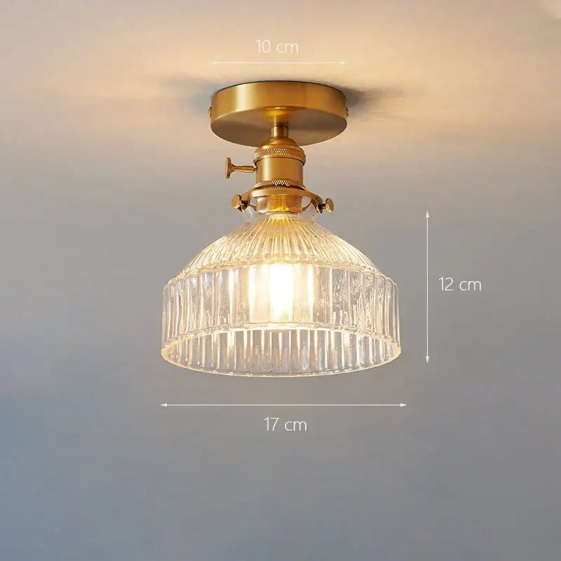 Brass glass shade pendant ceiling lamp for kitchen lights