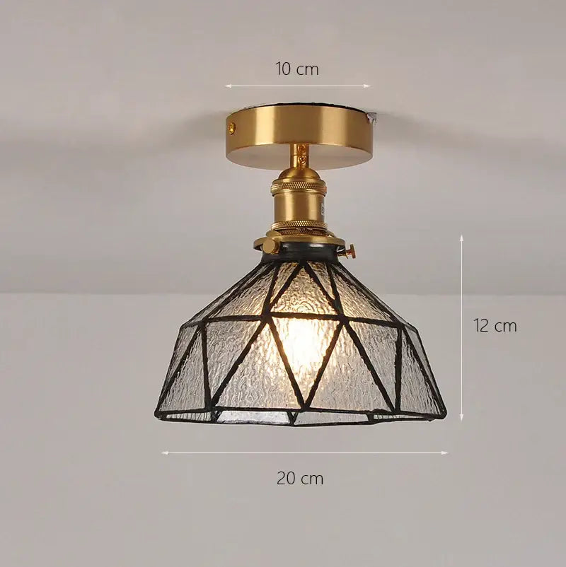 Brass glass shade pendant ceiling lamp for kitchen lights