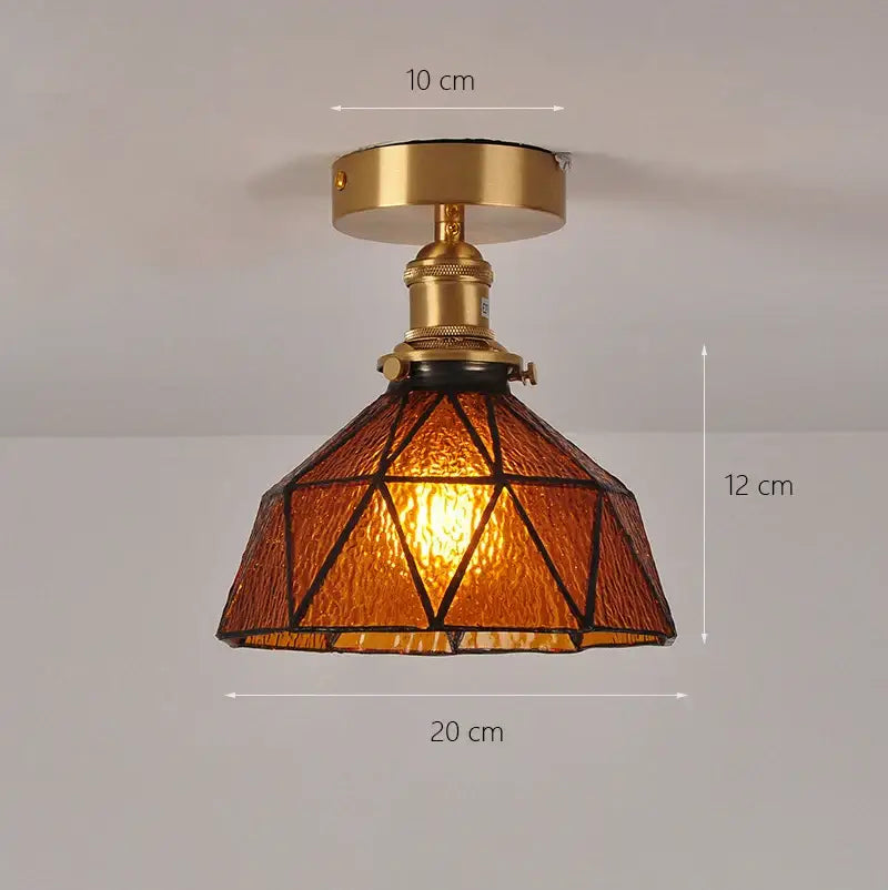 Brass glass shade pendant ceiling lamp for kitchen lights