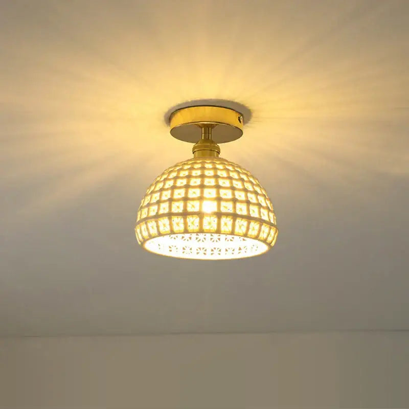 Brass glass shade pendant ceiling lamp for kitchen lights
