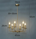 Brass iron art chandelier lights for dining room candle fixtures