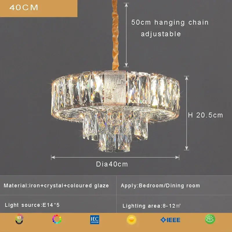 Brass multi tiered decorbites crystal ceiling chandelier living room
